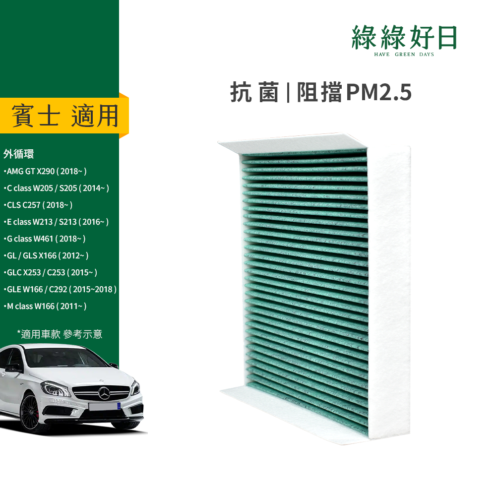 適用 BENZ賓士 AMG C/E/G/M Class CLS GL GLC GLE 外循環 汽車冷氣濾網 綠綠好日
