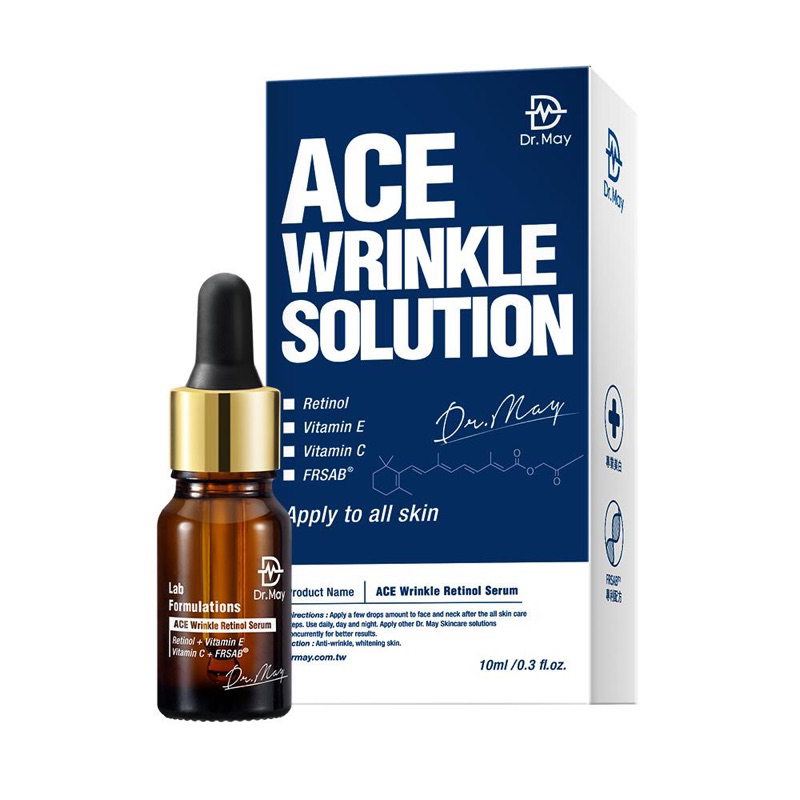 全新現貨Dr.May美博士ACE撫紋A醇專業精華(10ml) EGF專業修復霜30ml 光波霜