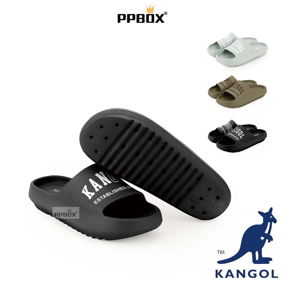 KANGOL 袋鼠 鋸齒 防滑 厚底 拖鞋【63558624】男女拖 情侶款 完全防水 增高鞋 踩屎鞋