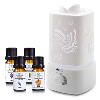 【 Warm 】香薰機/水氧機（W-180白)+精油10ml x 4瓶 雙噴頭 薰香機 加濕器超音波負離子