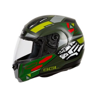 【SOL Helmets】SM-3可掀式安全帽 (戰將 消光軍綠/白) ｜ SOL安全帽官方商城