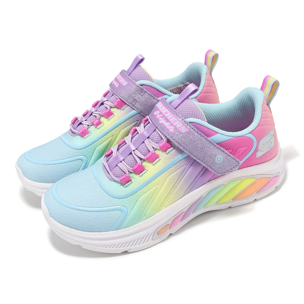 SKECHERS RAINBOW CRUISERS 運動鞋 魔鬼氈 小朋友 發光 閃燈 獨角獸 303721LLVMT