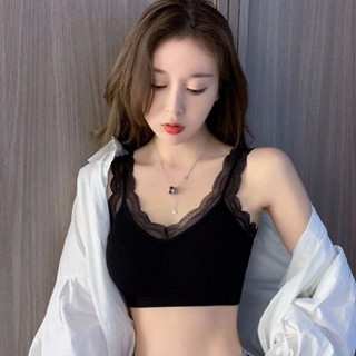 🍒霏夜🍒蕾絲美背小可愛 打底內襯裹胸抹 小可愛內衣 女裝 背心女 衣服 短版上衣 無鋼圈 內搭 B002