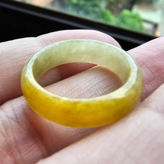 ⇱ 丞靚珠寶 天然翡翠緬甸A貨 黃翡 招財 富貴 種水 戒指 16.3mm 附臺證