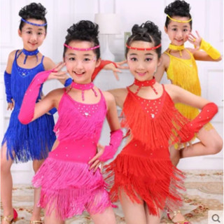 🌹手舞足蹈舞蹈用品🌹拉丁舞表演服/兒童流蘇舞衣/國標舞衣$500元