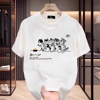 【董小姐】100%純棉上衣 vintage短袖 印花T恤 寬鬆顯瘦上衣 美式復古上衣 oversize bf上衣