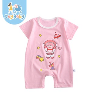 JOYBABY 春夏童裝 短袖包屁衣 卡通肩扣薄款連身衣 太空女