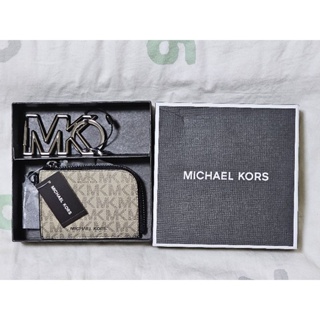 Michael Kors MK Logo零錢包鑰匙圈禮盒組-老花米