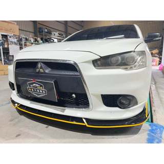 三菱 lancer fortis 競速版 鋼琴烤漆黑 前下巴 前鏟 前定風翼 前擾流板 下擾流板 保險桿 改裝下巴 通用