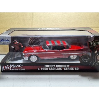 MJCC☆Jada 1:24合金車模型車 電影半夜鬼上床 佛萊迪 + 1958 凱迪拉克 FREDDY CADILLAC