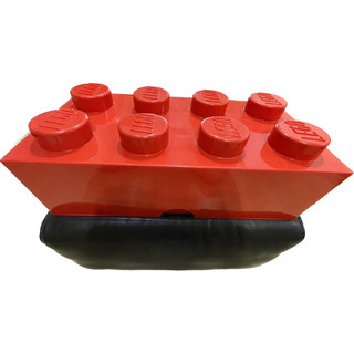正版樂高 LEGO 8凸收納盒-紅色樂高收納盒