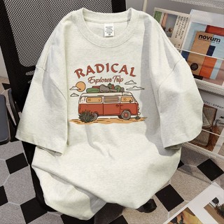 搭配模範生 oversize t恤 短袖上衣 t恤女 灰色上衣 蓋屁股上衣 可愛風衣服 純棉 t恤