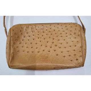 二手Genuine真皮鴕鳥肩背包小方包 Ostrich Skin Side Bag