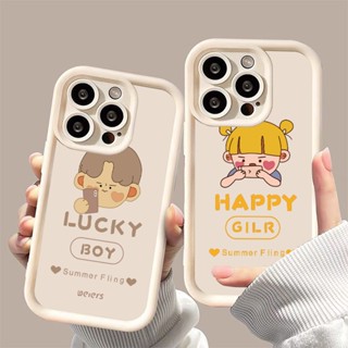iphone 16 15 16Pro 14 13 12 11 XS XR Max i8可愛卡通男孩女孩表情包防摔手機殼
