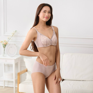華歌爾-無鋼圈3D美波BRA M-3L中低腰三角褲 NS2324 無鋼圈內衣 NBB224 無痕內褲 透氣三角褲