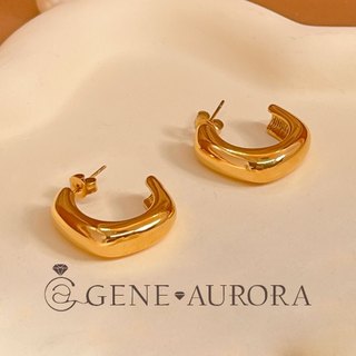 【GENE AURORA】316L醫療鋼 小眾高級C形耳環