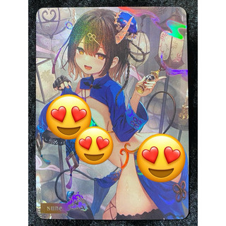 sune 原創角色 手工同人卡 旗袍魅魔 炫金彩雕《奶卡》