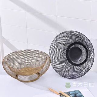 〖台灣現貨〗歐式極簡設計 鐵藝雙層水果籃 創意雙層水果籃 收納籃 水果籃 雙層網狀水果籃 水果網籃 茶几裝飾 水果籃