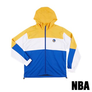 NBA 勇士 拼接 風衣 外套【33251162】長袖 防風衣 防潑水 騎車外搭 連帽外套 WARRIORS