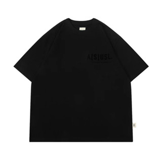 A[S]USL TONAL FLOCKING LOGO TEE - BLACK 日系 寬鬆 高磅短袖上衣