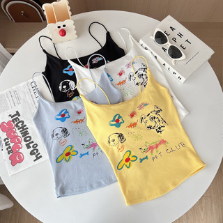 愛依依 小可愛 背心 上衣 吊帶 夏季卡通字母印花吊帶背心美背百搭上衣TBF07-6086.