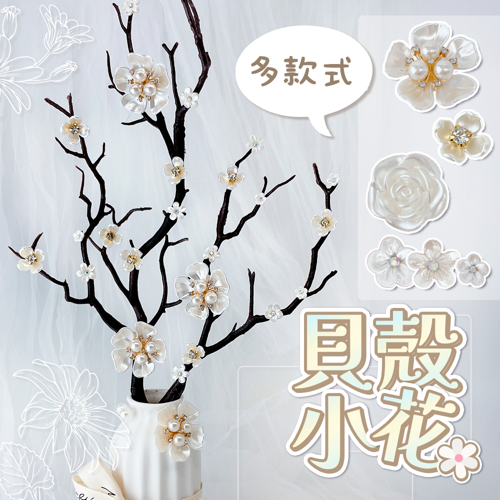貝殼花 裝飾花 珍珠花 玫瑰 五葉花 鈔票蛋糕 裝飾 裝飾品 發財樹 永生花 有錢花 卡片 禮物 包裝 髮飾 材料