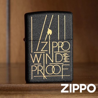 ZIPPO 線條藝術防風打火機 46172 經典的 Black CrackleR 打火機 雷射雕刻 火焰圖示 終身保固