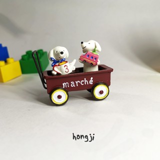 小狗推車 日式雜貨 Q606 可愛小狗 小推車 多肉 微景觀 桌面裝飾小物 萌趣插花造景園藝裝飾苔蘚桌上擺設拍攝道具