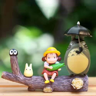 🌱森鄰🌱園藝裝飾微景觀擺件 動漫卡通宮崎駿豆豆龍嘰喳煤炭精靈煤球小梅龍貓公仔 多肉水族造景植物生態瓶盆栽裝飾 桌上擺飾