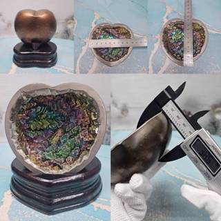 🫧奇幻世界能量水晶🫧 鉍礦 七彩鉍金屬礦 彩色鉍礦稀有金屬結晶 鉍晶體 天使的階梯 愛心造型 擺件