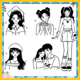 簡筆畫🎈手繪 似顏繪 全家福 q版人物 情侶頭像 卡通頭像 手繪頭像 客製化 q版卡通設計 logo設計 q版畫 無框畫