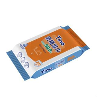 ★多件優惠.免運★Tino小安安 酒精濕巾99.9%抑菌 食用級酒精 20抽/60包/箱
