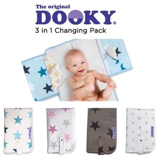 荷蘭DOOKY 三合一寶寶外出尿布墊 隔尿墊 (白底藍星款)