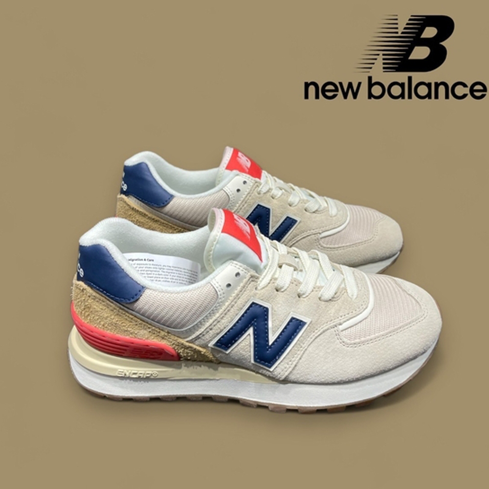 NEW BALANCE 休閒鞋 NB 574 LEGACY 米白藍紅 膠底 厚底鞋 男女 U574LGNV