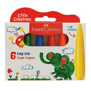 輝柏Faber-Castell 子彈可擦拭學齡蠟筆-6色