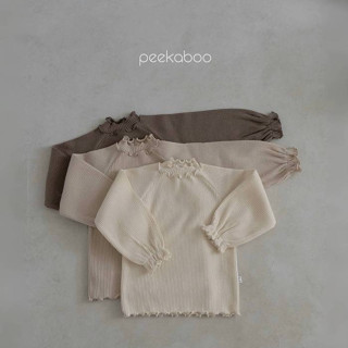 peekaboo 捲邊領羅紋女童t恤【現貨+預購】兒童t恤 寶寶上衣 女童上衣 女寶上衣 嬰兒上衣 嬰兒t恤 韓國童裝