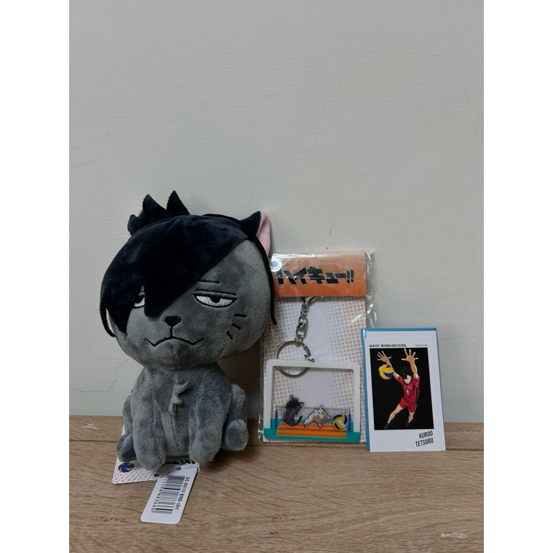 排球少年動物款玩偶-黑尾貓咪 黑尾及研磨貓咪鑰匙圈 日本帶回拍立得（黑尾款）
