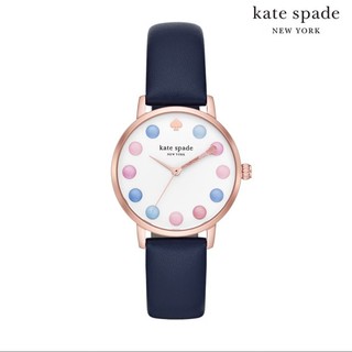 KATE SPADE 繽紛氣泡時刻女錶 KSW9027 經典藍色真皮帶防水手錶 童趣時尚指針錶【時間玩家】實體店保固