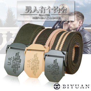 【OBIYUAN】腰帶 純棉 金屬釦 雙層帆布 戰術腰帶 皮帶 6色【SX924】