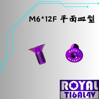【瘋螺絲】ROYAL鈦合金螺絲★M6*12F 平面皿型 P1.0 手機支架★ 64鈦/正鈦/鈦合金★出貨附發票 ★皇家紫