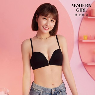 【瑪登瑪朵】QQ雲 無鋼圈紓壓無痕前扣內衣 M-XL(黑)