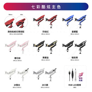 WaveSplitter 威世波 電競Style 鋁合金氣壓 螢幕支架 WST-MNT (現貨/預購)