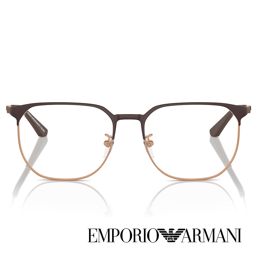 EMPORIO ARMANI 光學眼鏡 EA1158D 3201-54mm 金屬眉框 - 金橘眼鏡