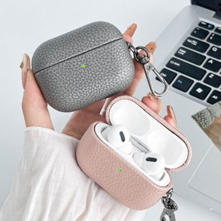 新款AirPods 4代高階AirPods Pro 2耳機殼高階感商務男女優質皮革經典荔枝紋蘋果1/2/3無線藍牙耳機包