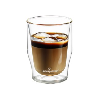 【Black HAMMER 官方直營】曲線雙層耐熱玻璃杯320ml/雙層杯 耐熱玻璃
