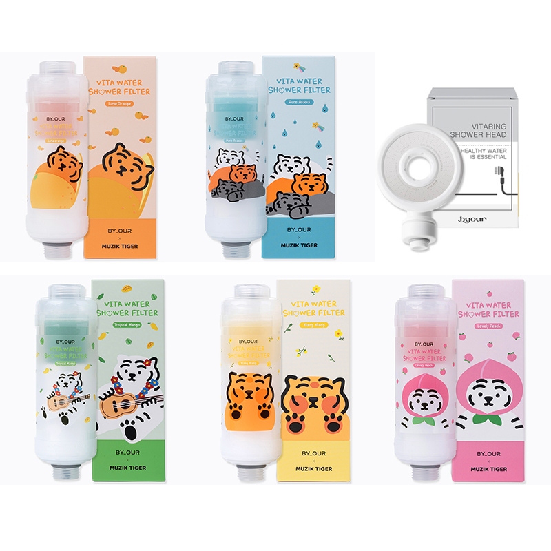 韓國 BYOUR × MUZIKTIGER 完美純淨沐浴過濾器 105g 維他命C蓮蓬頭 短版