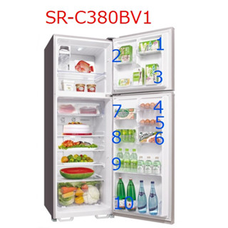 冰箱冷凍冷藏門欄_適用三洋SR-C380BV1、SR-C380BV1B、SR-B380CVF