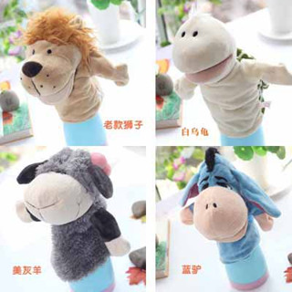 【優選精品】毛絨動物手偶玩具嘴巴能動兒童腹語手套表演布偶兔子手指玩偶娃娃ins風韓國 5Zvg