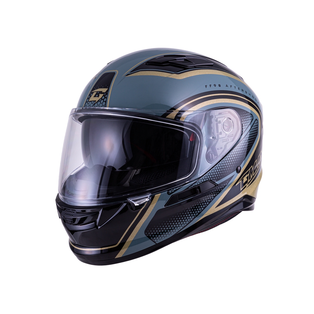 SOL SF-6 / SF6 GMAX FF-98 復甦 灰黑金 內藏式墨鏡 浮動式鏡座 EPS 全可拆洗 全罩 安全帽