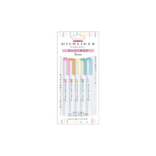 ZEBRA斑馬 WKT7 MILDLINER雙頭柔性螢光筆 淡柔系5色組